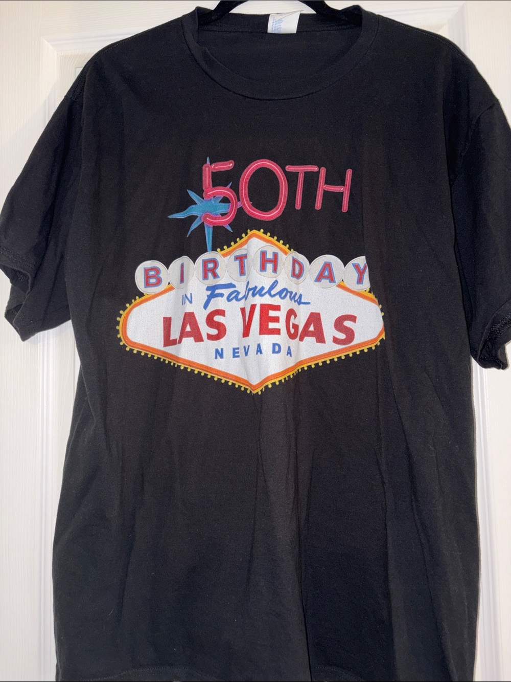 Port and Company Black 50th Birthday Las Vegas Graphic Tee